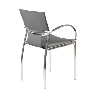 Classic Black Leather Guest or Conference Arm Chair (Set of 2)