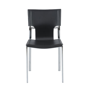 Classic Black Leather Armless Guest or Conference Chair (Set of 4)