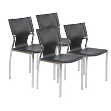 Load image into Gallery viewer, Classic Black Leather Armless Guest or Conference Chair (Set of 4)
