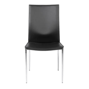 Tasteful Black Leather Guest or Conference Chair (Set of 2)