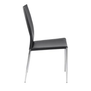 Tasteful Black Leather Guest or Conference Chair (Set of 2)