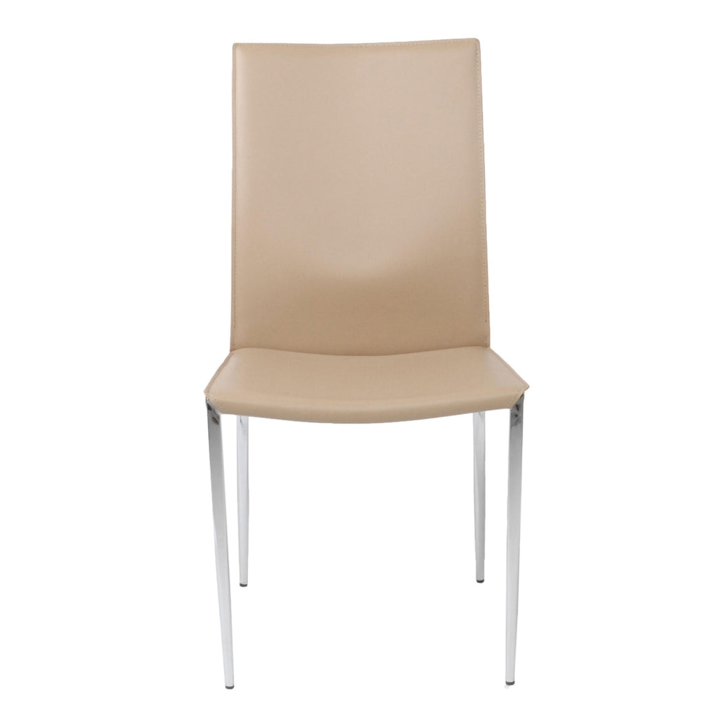 Tasteful Tan Leather Guest or Conference Chair (Set of 2)