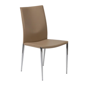 Tasteful Tan Leather Guest or Conference Chair (Set of 2)