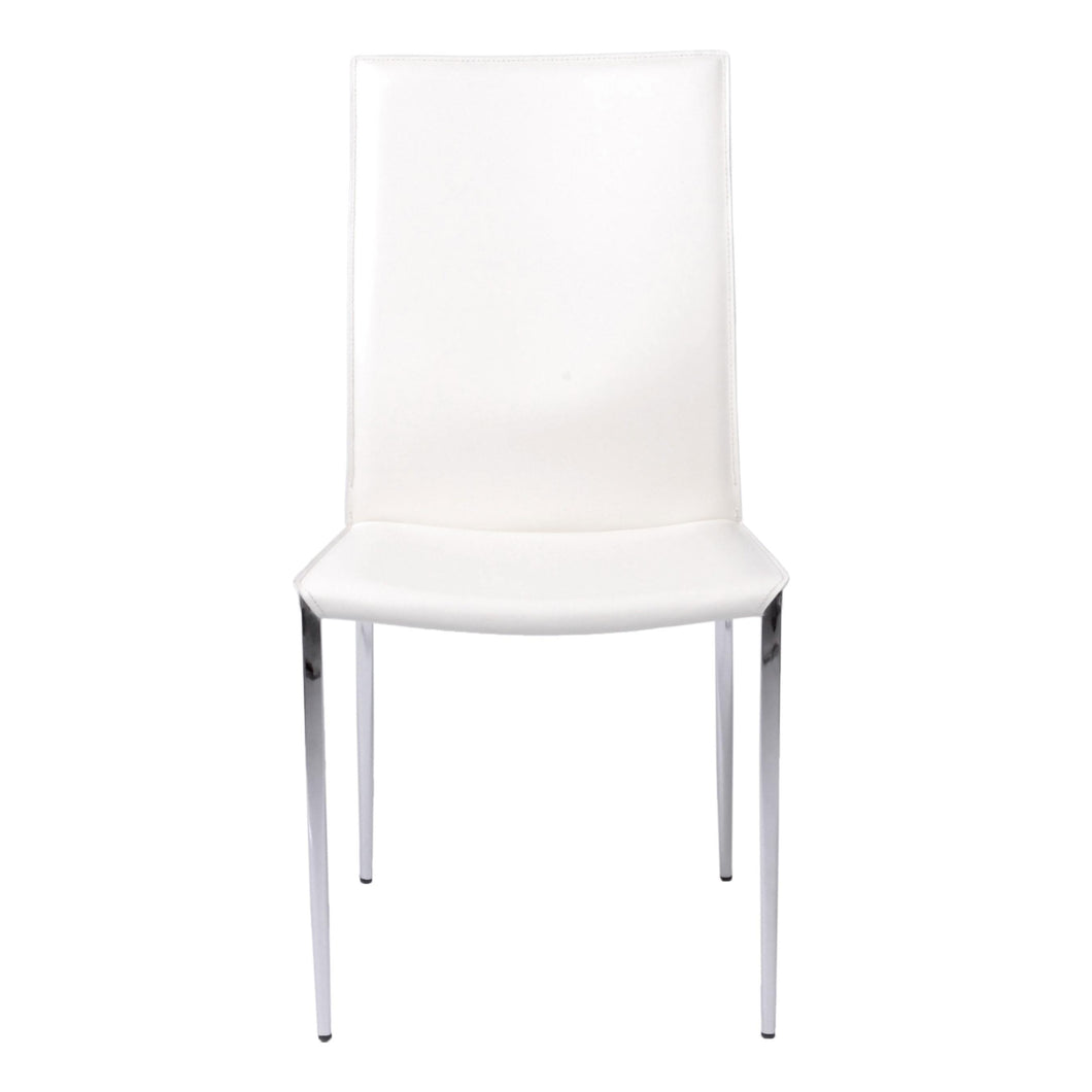 Tasteful White Leather Guest or Conference Chair (Set of 2)