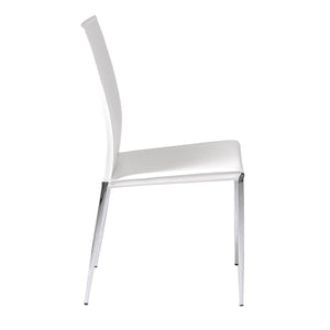 Tasteful White Leather Guest or Conference Chair (Set of 2)