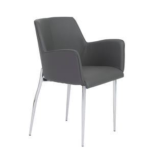 Comfortable Gray Leatherette Guest or Conference Armchair (Set of 2)