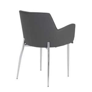Comfortable Gray Leatherette Guest or Conference Armchair (Set of 2)