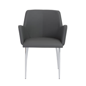 Comfortable Gray Leatherette Guest or Conference Armchair (Set of 2)