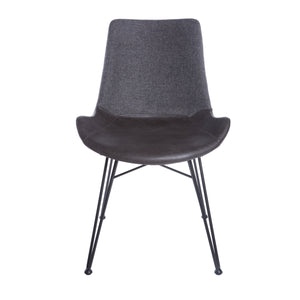 Classic Guest or Conference Chair in Black and Dark Gray (Set of 2)