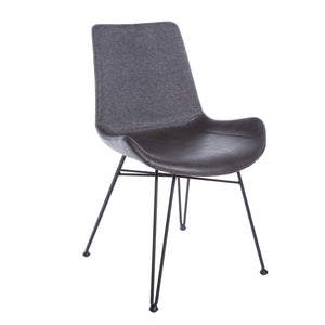 Classic Guest or Conference Chair in Black and Dark Gray (Set of 2)