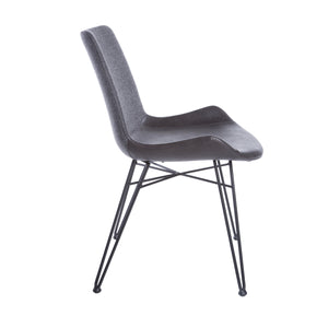 Classic Guest or Conference Chair in Black and Dark Gray (Set of 2)