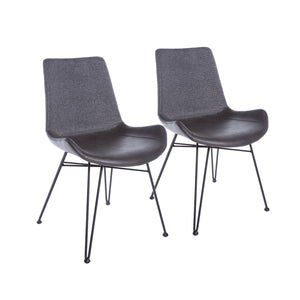 Classic Guest or Conference Chair in Black and Dark Gray (Set of 2)