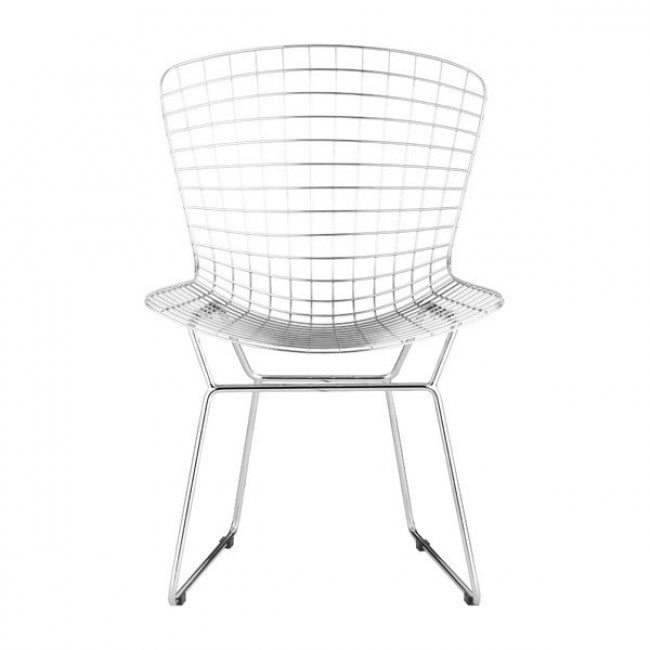 Elegant Guest or Conference Chair in Silver Wire Design (Set of 2)