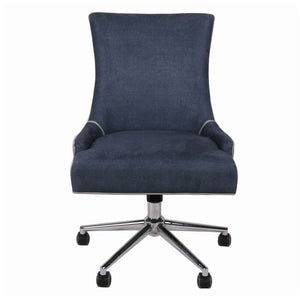 Fabric Rolling Office or Conference Chair in Denim Slate