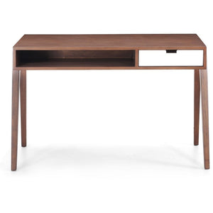 Walnut & White Ultra Modern 46" Office Desk