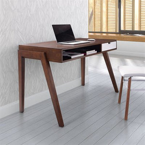 Walnut & White Ultra Modern 46" Office Desk