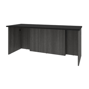 Bark Grey & Black 71" Modern Executive Desk