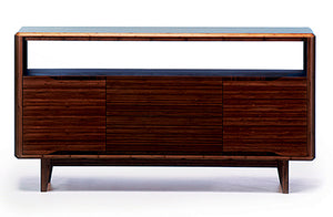 Solid Bamboo 60" Modern Executive Desk with Drawer in Dark Walnut