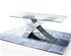 Modern 86" Chrome & Glass Executive Desk or Conference Table