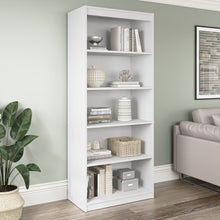 Load image into Gallery viewer, 30&quot; Sturdy 5 Shelf Bookcase in Satin White
