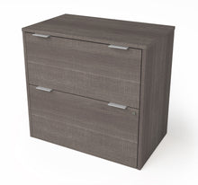 Load image into Gallery viewer, Premium Sit-Stand Desk with Credenza &amp; Hutch in Bark Gray
