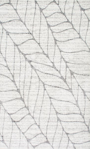 Light Grey Office Rug with Leafy Pattern (Multiple Sizes)