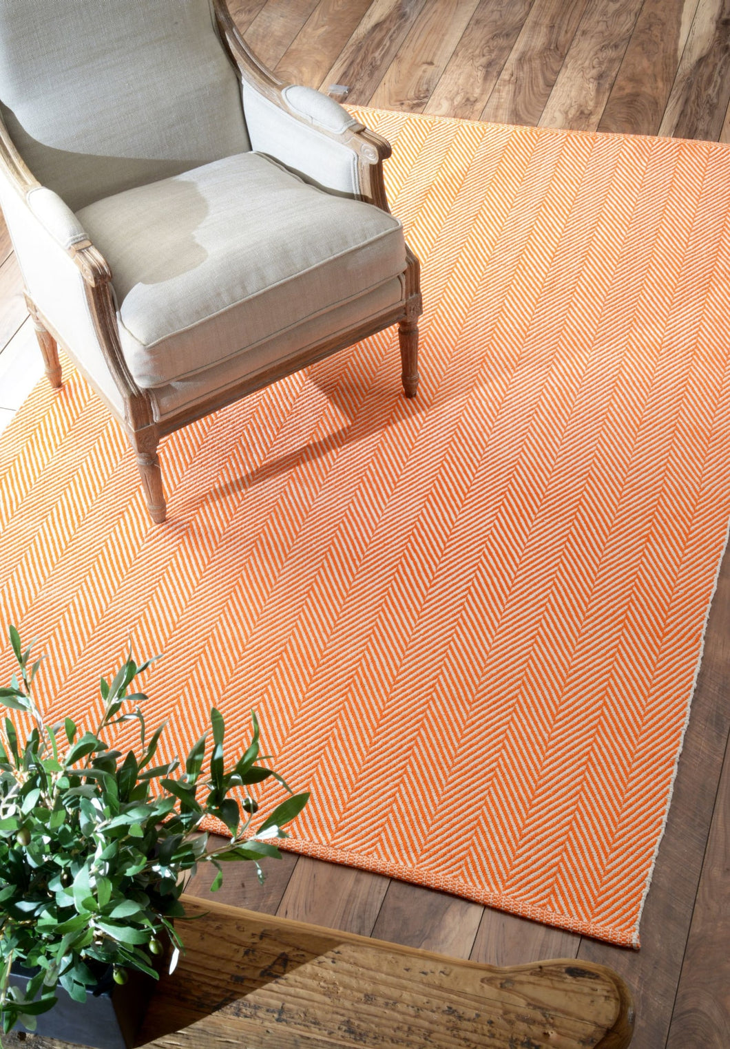 Classic Orange Office Floor Rug w/ Soft Textured Pattern (Multiple Sizes)