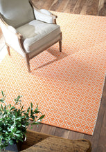 Load image into Gallery viewer, Hand-Loomed Cotton Indoor Office Rug in Orange (Multiple Dimensions)
