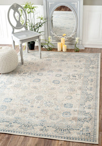 Floral Office Rug w/ Understated Design in Multiple Sizes