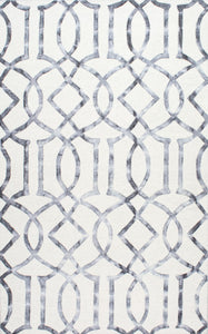 Sophisticated Geometric Wool Office Rug (Multiple Sizes)
