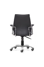 Load image into Gallery viewer, Elegant Black Leather &amp; Chrome Mid-Back Chair
