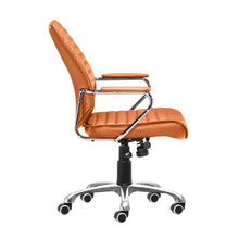 Load image into Gallery viewer, Elegant Terra Leather &amp; Chrome Mid-Back Chair
