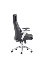 Load image into Gallery viewer, Black Leather &amp; Chrome Modern Office Chair with Ultimate Comfort
