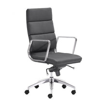 Load image into Gallery viewer, Classic High-Back Office Chair in Black Leatherette and Chrome
