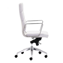 Load image into Gallery viewer, Classic High-Back Office Chair in White Leatherette and Chrome
