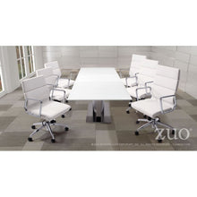 Load image into Gallery viewer, Classic High-Back Office Chair in White Leatherette and Chrome
