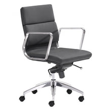 Load image into Gallery viewer, Classic Low-Back Office Chair in Black Leatherette and Chrome
