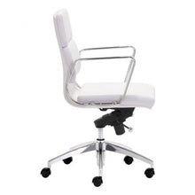 Load image into Gallery viewer, Classic Low-Back Office Chair in White Leatherette and Chrome
