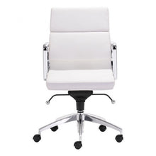 Load image into Gallery viewer, Classic Low-Back Office Chair in White Leatherette and Chrome
