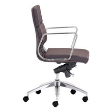 Load image into Gallery viewer, Classic Low-Back Office Chair in Espresso Leatherette and Chrome
