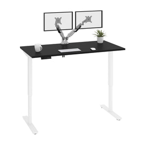 Black 59" Adjustable Desk with Twin Monitor Arms