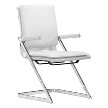Load image into Gallery viewer, Ergonomic Guest or Conference Chair in White Neoprene and Steel (Set of 2)
