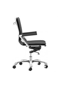 Black Leather & Chrome Modern Office or Conference Chair