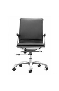 Black Leather & Chrome Modern Office or Conference Chair