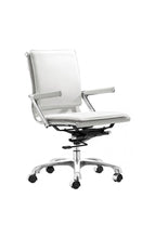Load image into Gallery viewer, White Leather &amp; Chrome Modern Office or Conference Chair
