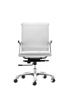 Load image into Gallery viewer, White Leather &amp; Chrome Modern Office or Conference Chair
