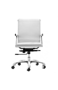White Leather & Chrome Modern Office or Conference Chair