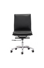 Load image into Gallery viewer, Black Leather &amp; Chrome Modern Office Chair with Casters
