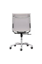 Load image into Gallery viewer, White Leather &amp; Chrome Office or Conference Chair with Casters
