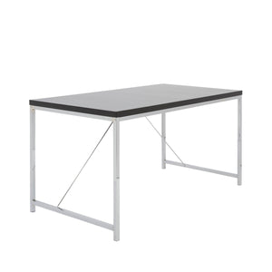 54" Modern Desk in Black and Chrome